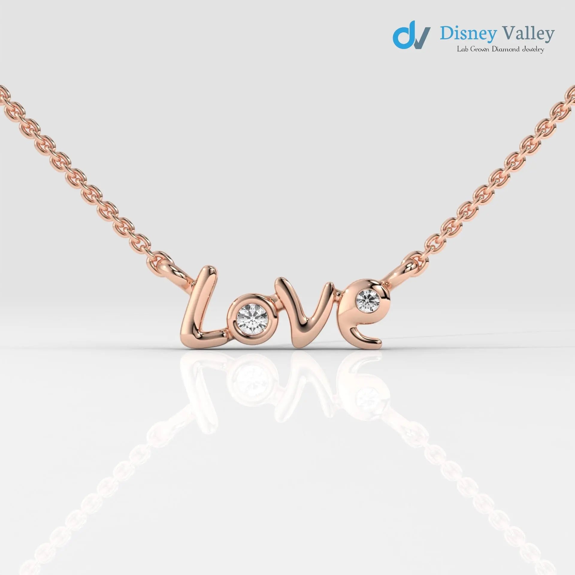 Lab grown diamond Necklace Round shape beautiful necklace gift for wife - DisneyValley