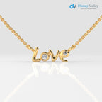 Lab grown diamond Necklace Round shape beautiful necklace gift for wife - DisneyValley