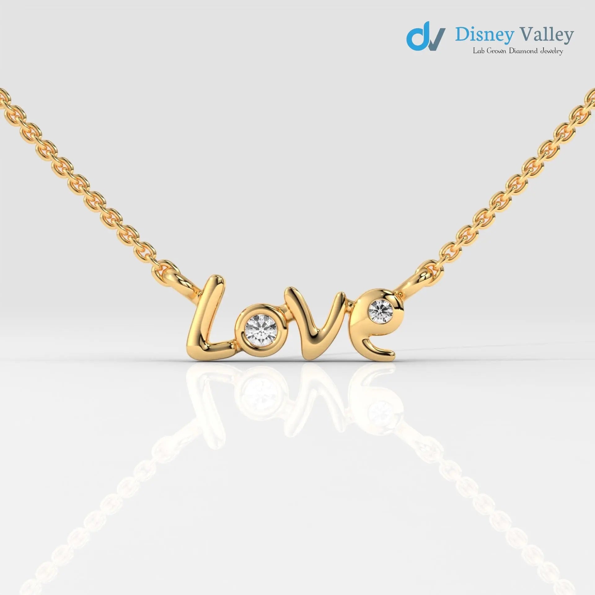 Lab grown diamond Necklace Round shape beautiful necklace gift for wife - DisneyValley
