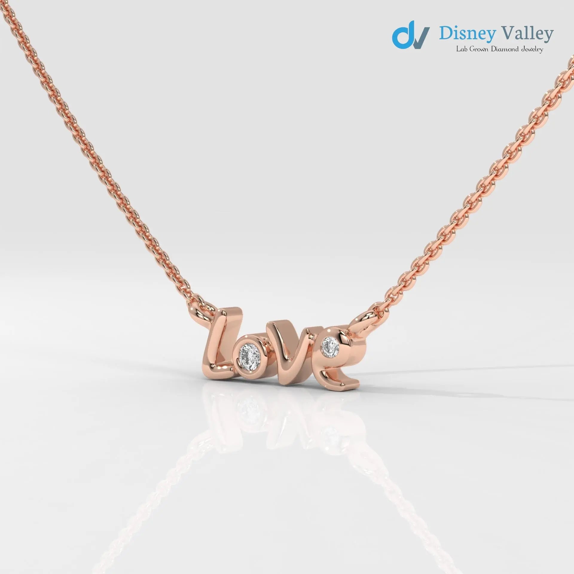 Lab grown diamond Necklace Round shape beautiful necklace gift for wife - DisneyValley