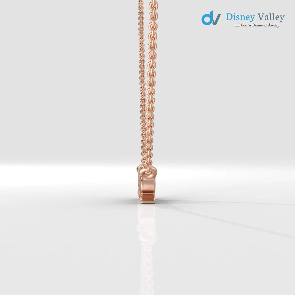 Lab grown diamond Necklace Round shape beautiful necklace gift for wife - DisneyValley