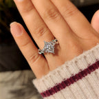 Nature Inspired Dutch Marquise Diamond Ring With Cluster Setting
