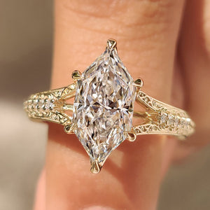 Art Deco Dutch Marquise Engagement Ring in Vintage Style
