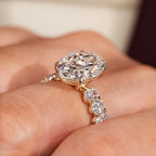 Oval Engagement Ring with Four Claw Prong Setting