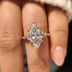 Marquise Cut Engagement Ring in Cluster Setting