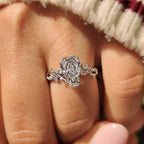 Nature Inspired Style Coffin Cut Engagement Ring