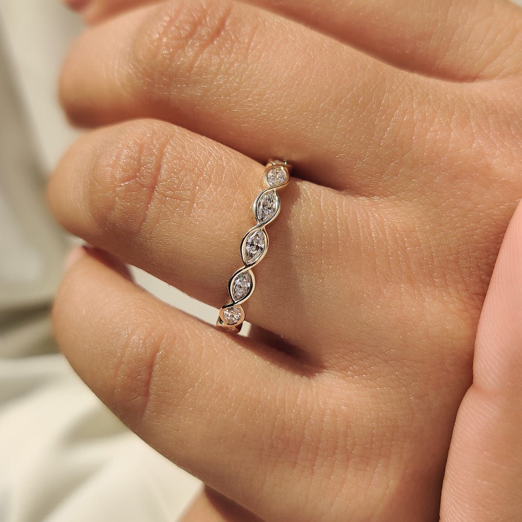 Eternity Style Marquise Diamond Wedding Band