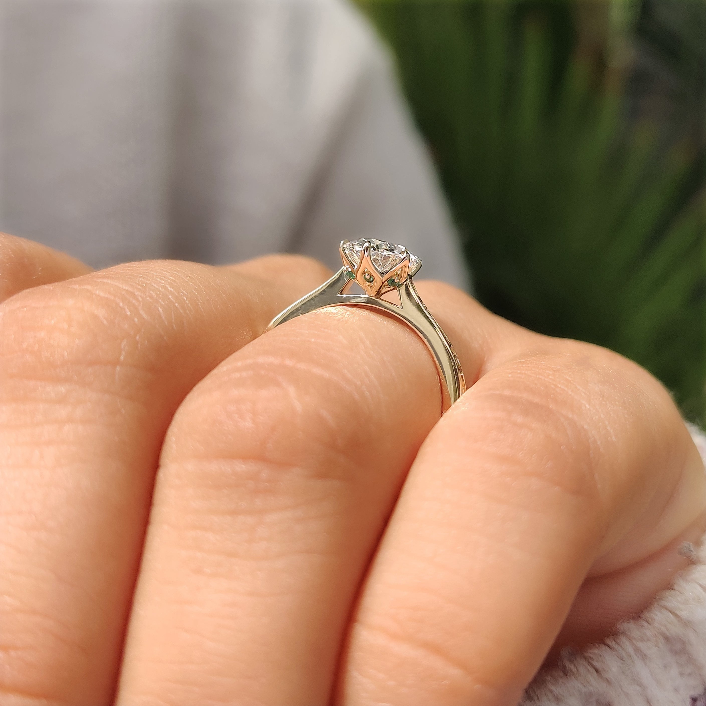 Oval Diamond Ring with Solitaire Setting