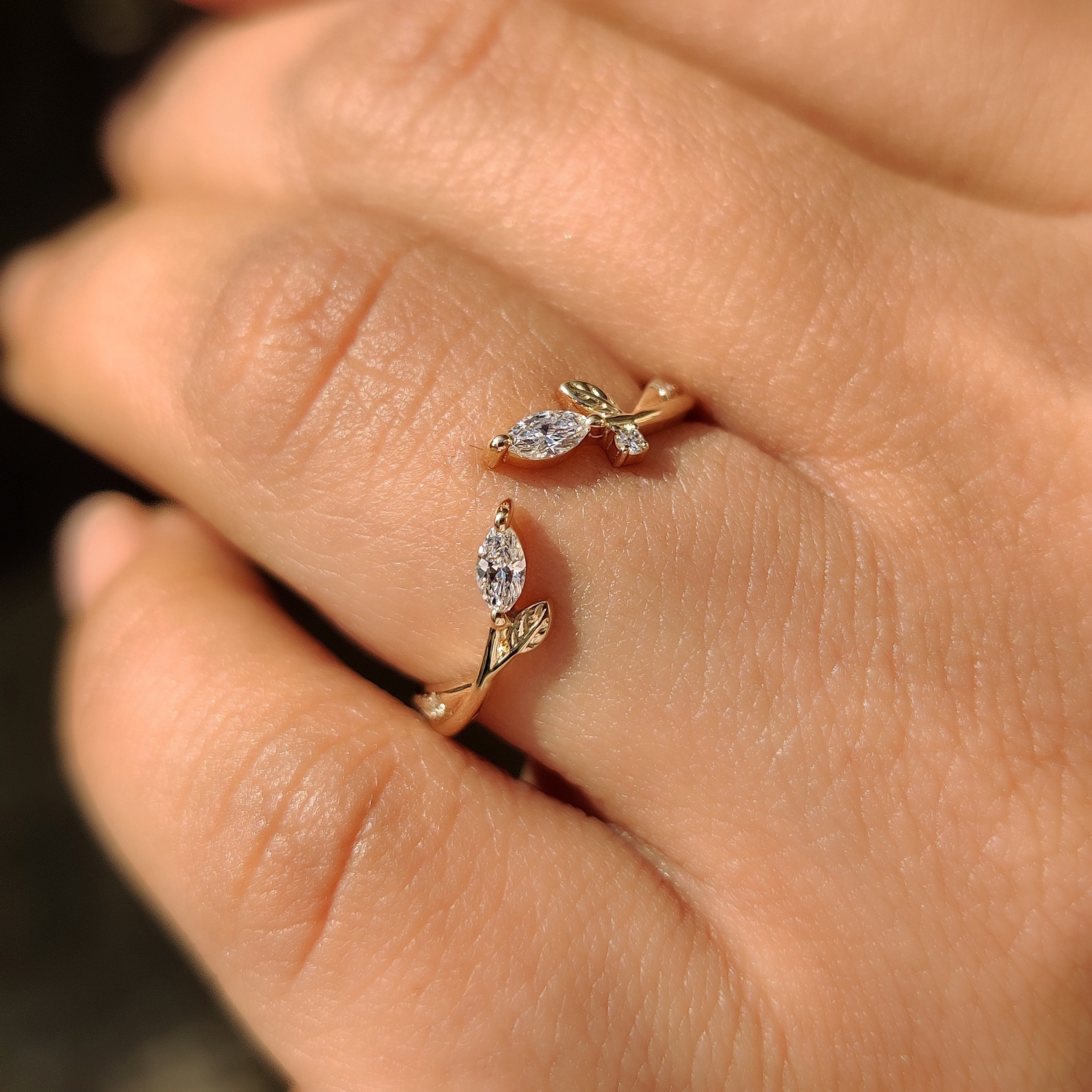 Nature Inspired Stackable Wedding Band in Open Gap Setting