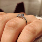 Marquise Cut Engagement Ring With Blue Sapphire Side Stone Style