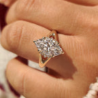 Marquise Diamond Ring In Hidden Flower Pink Ruby