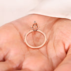 Elongated Marquise Engagement Ring In Distance Pave Style