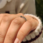 Round Diamond Wedding Band In Chevron Style