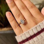 Solitaire Oval Diamond Ring In Art Deco