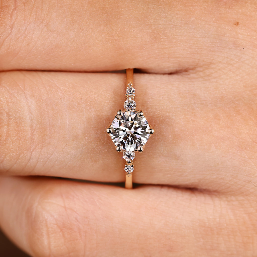 Five Stone Style Round Cut Diamond Ring