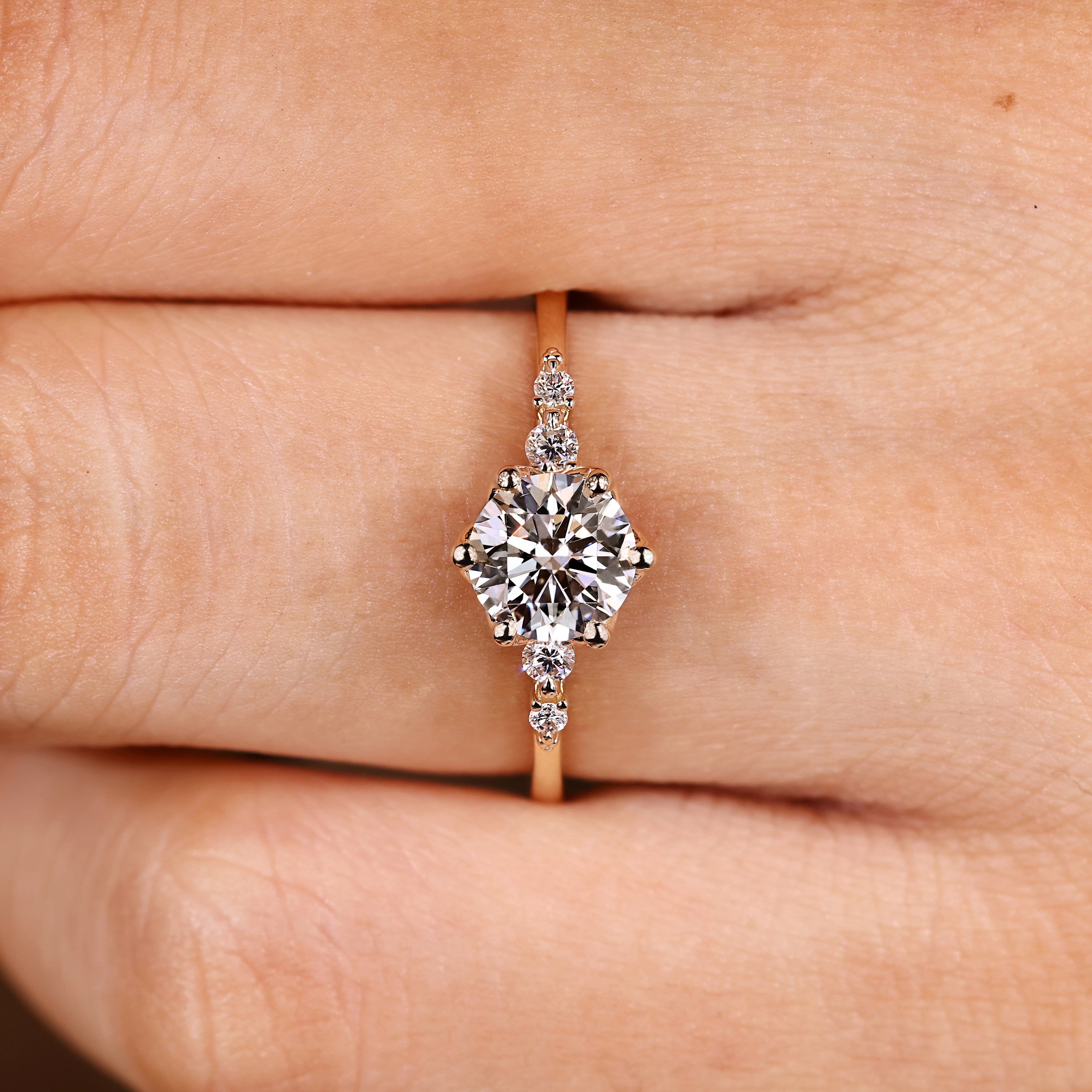 Five Stone Style Round Cut Diamond Ring