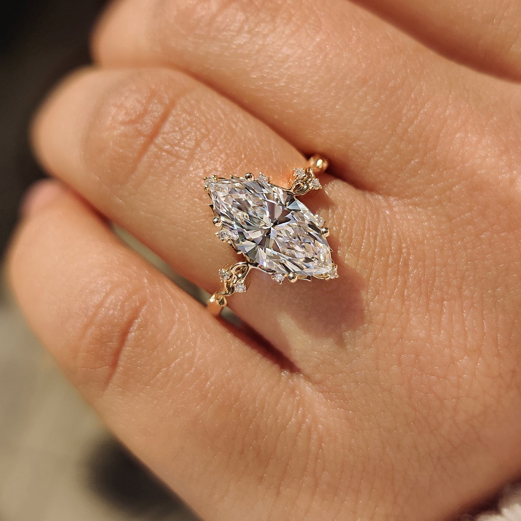 Marquise Cut Engagement Ring in Vintage Style
