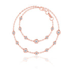 0.24 TCW Round Moissanite Diamond Bezel Style Necklace
