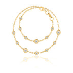 0.24 TCW Round Moissanite Diamond Bezel Style Necklace