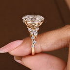 IGI Certified 5 - 7 Carat Oval Cut Diamond Ring in Cluster Setting