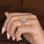 IGI certified 5 - 8 Carat Nature inspired Pear Shaped Diamond Ring