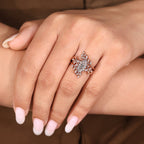 Dutch Marquise Ring with Enhancer Band Nature Inspired Bridal Set