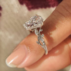 Nature Inspired Style Coffin Cut Engagement Ring
