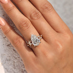5 - 10 Carat IGI Certified Pear Cut Nature Inspired Engagement Ring