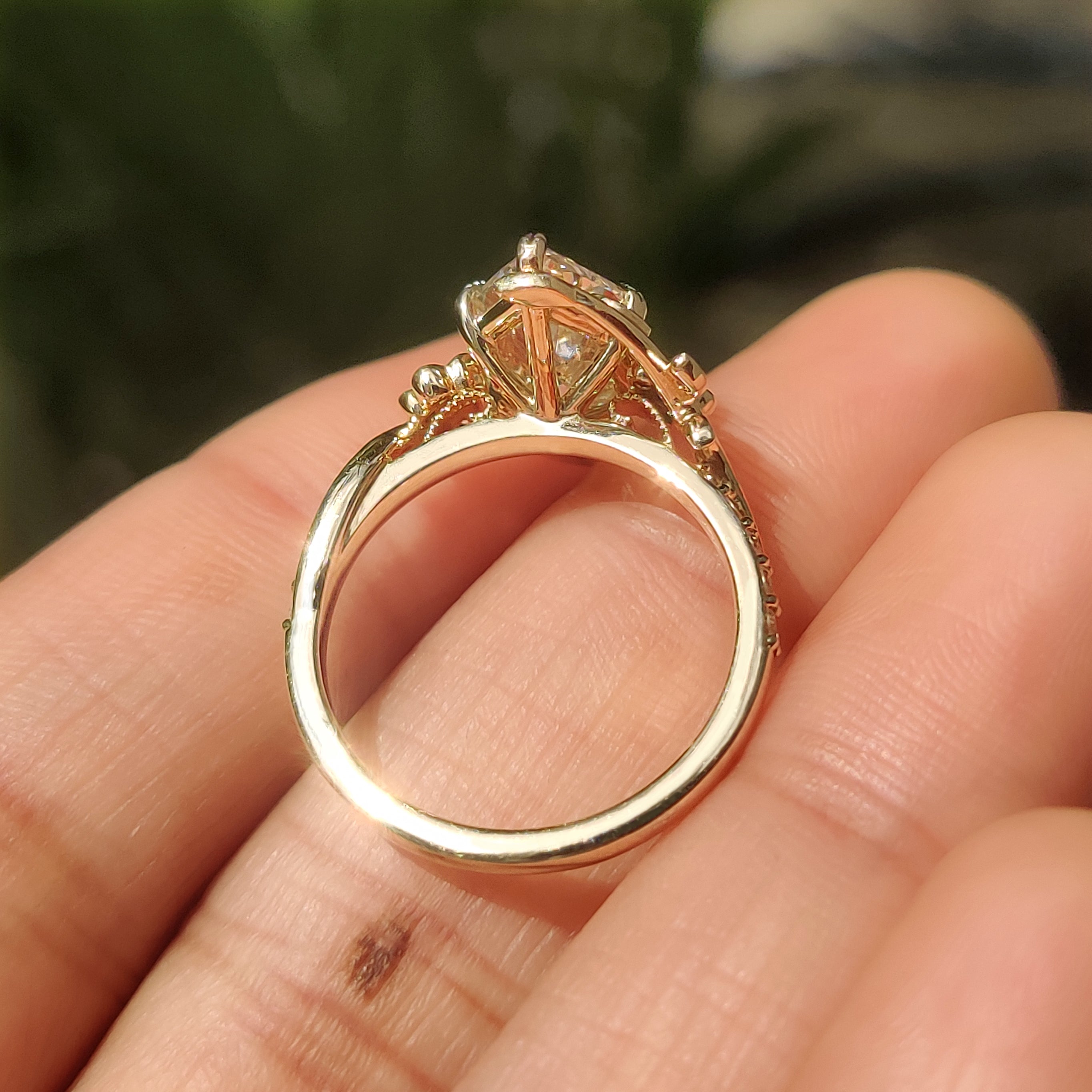 Dutch Marquise Ring with Leaf Style Prong