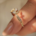 Nature Inspired Stackable Wedding Band in Open Gap Setting