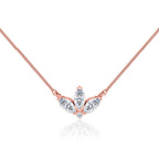 0.32 TCW Round & Marquise Moissanite Diamond Petal Style Necklace