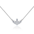 0.32 TCW Round & Marquise Moissanite Diamond Petal Style Necklace