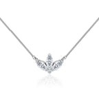 0.32 TCW Round & Marquise Moissanite Diamond Petal Style Necklace