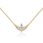 0.32 TCW Round & Marquise Moissanite Diamond Petal Style Necklace