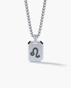 LEO MINI ZODIAC Dog Tag Silver Pendant
