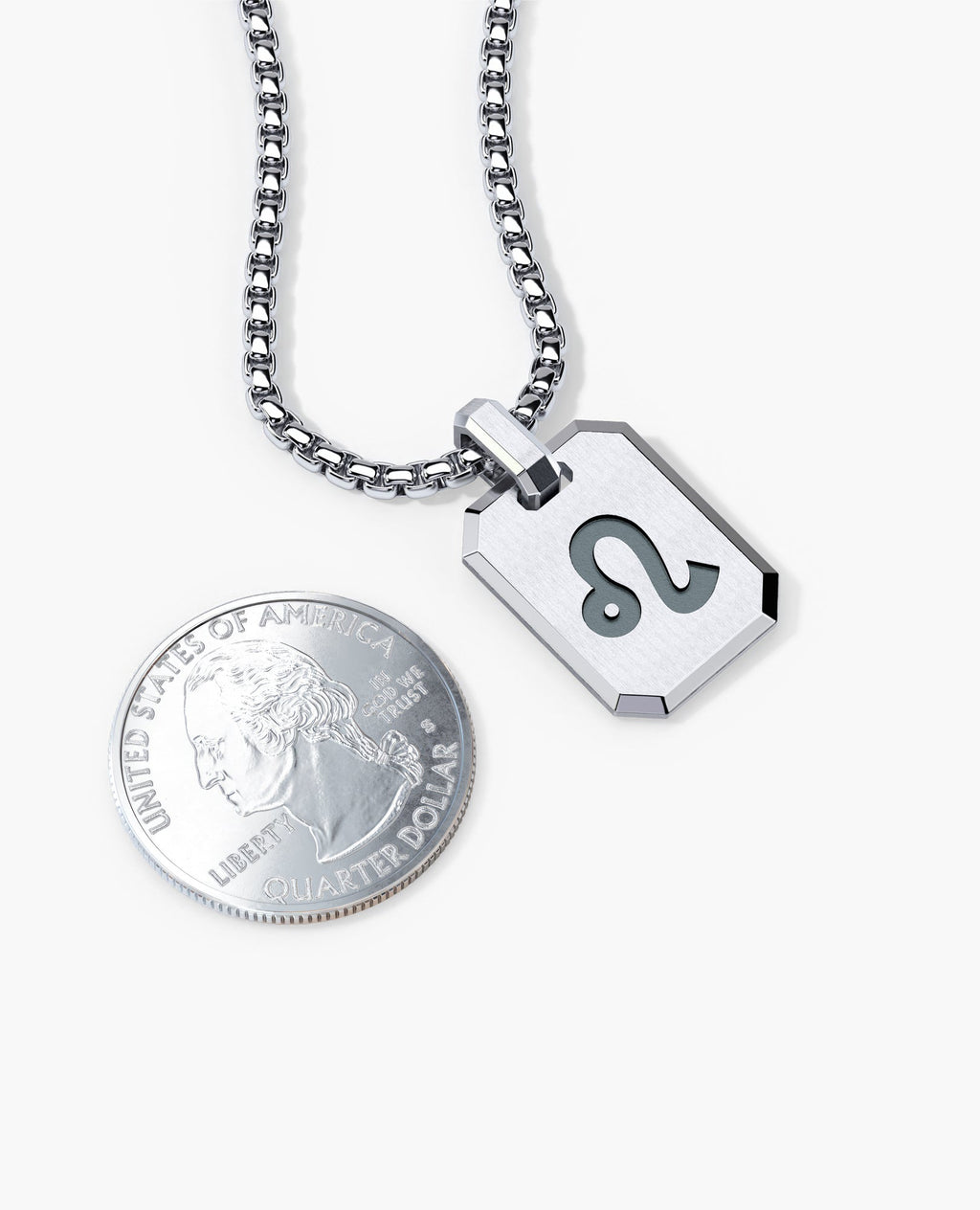 LEO MINI ZODIAC Dog Tag Silver Pendant