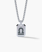 LIBRA MINI ZODIAC Dog Tag Silver Pendant