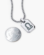 LIBRA MINI ZODIAC Dog Tag Silver Pendant