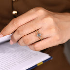 Oval Cut Diamond Ring With Round Side Stone Style