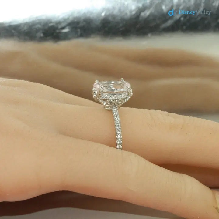 Love Flow Oval IGI Certified Diamond Euro Style Shank Engagement Ring - DisneyValley