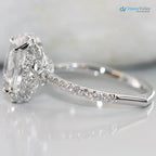 Love Flow Oval IGI Certified Diamond Euro Style Shank Engagement Ring - DisneyValley