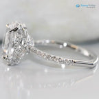 Love Flow Oval IGI Certified Diamond Euro Style Shank Engagement Ring - DisneyValley