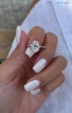 Low Profile Solitaire 2 Carat Oval Lab Grown Diamond Engagement Ring - DisneyValley