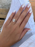 Low Profile Solitaire 2 Carat Oval Lab Grown Diamond Engagement Ring - DisneyValley