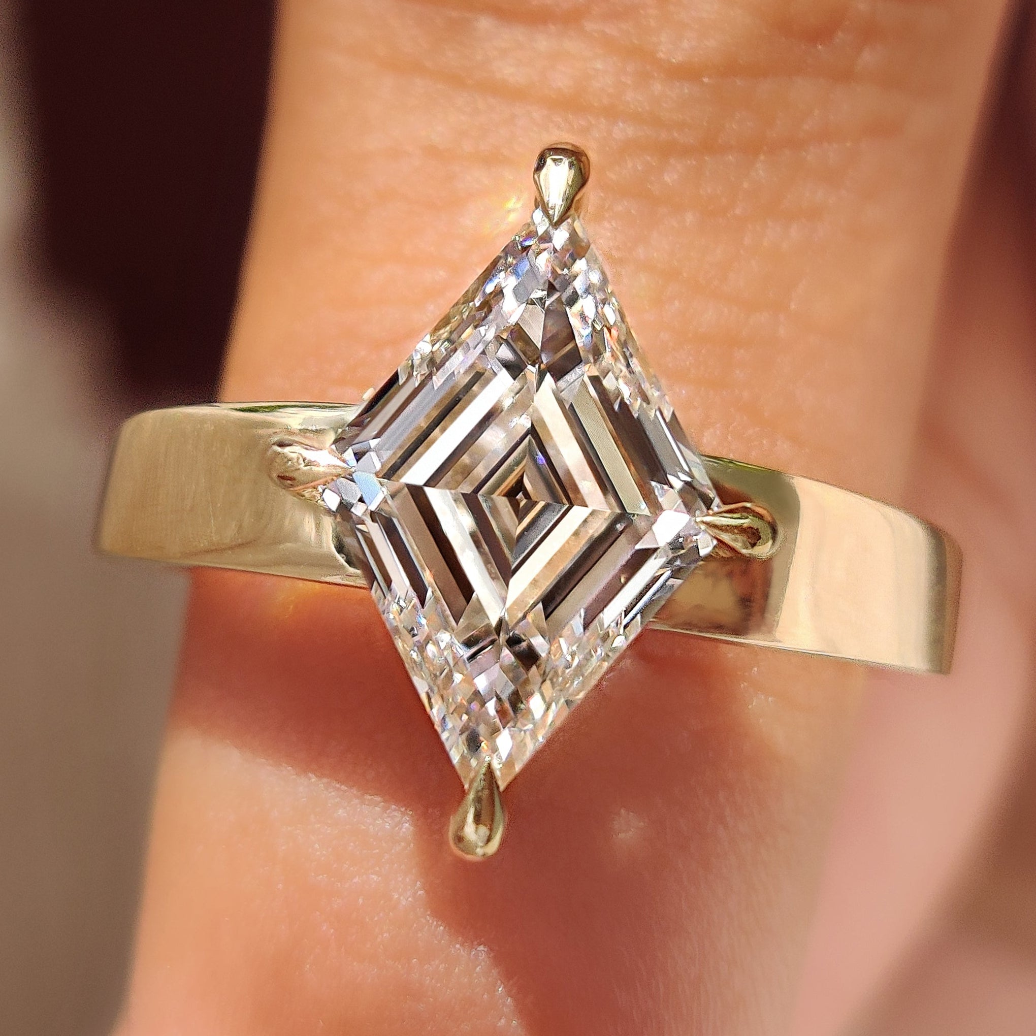 Lozenge Cut Engagement Ring in Solitaire Style Main image