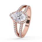 Pear Shaped Diamond Ring with Secure Claw Prong