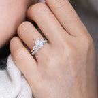 1.33 CT Oval Cut Three Stone Moissanite Engagement Ring