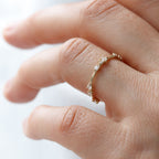 0.30 TCW Round Cut Dainty Style Moissanite Wedding Band