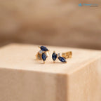 Marquise lab grown sapphire cluser stud earrings - DisneyValley