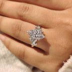 Nature Inspired Marquise Cut Engagement Ring in Floral Details